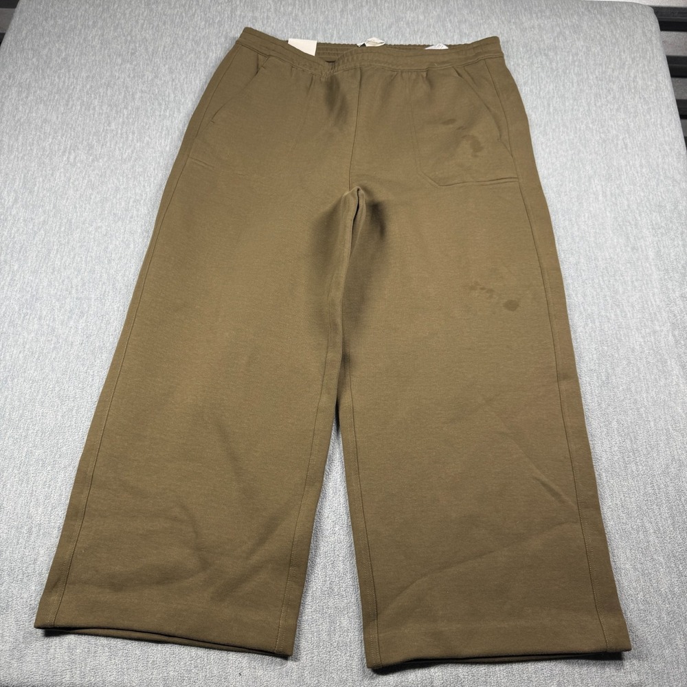 Banana Republic Pants Women XL Brown Wide-Leg Ankle Pant Elastic Waist Loungewea